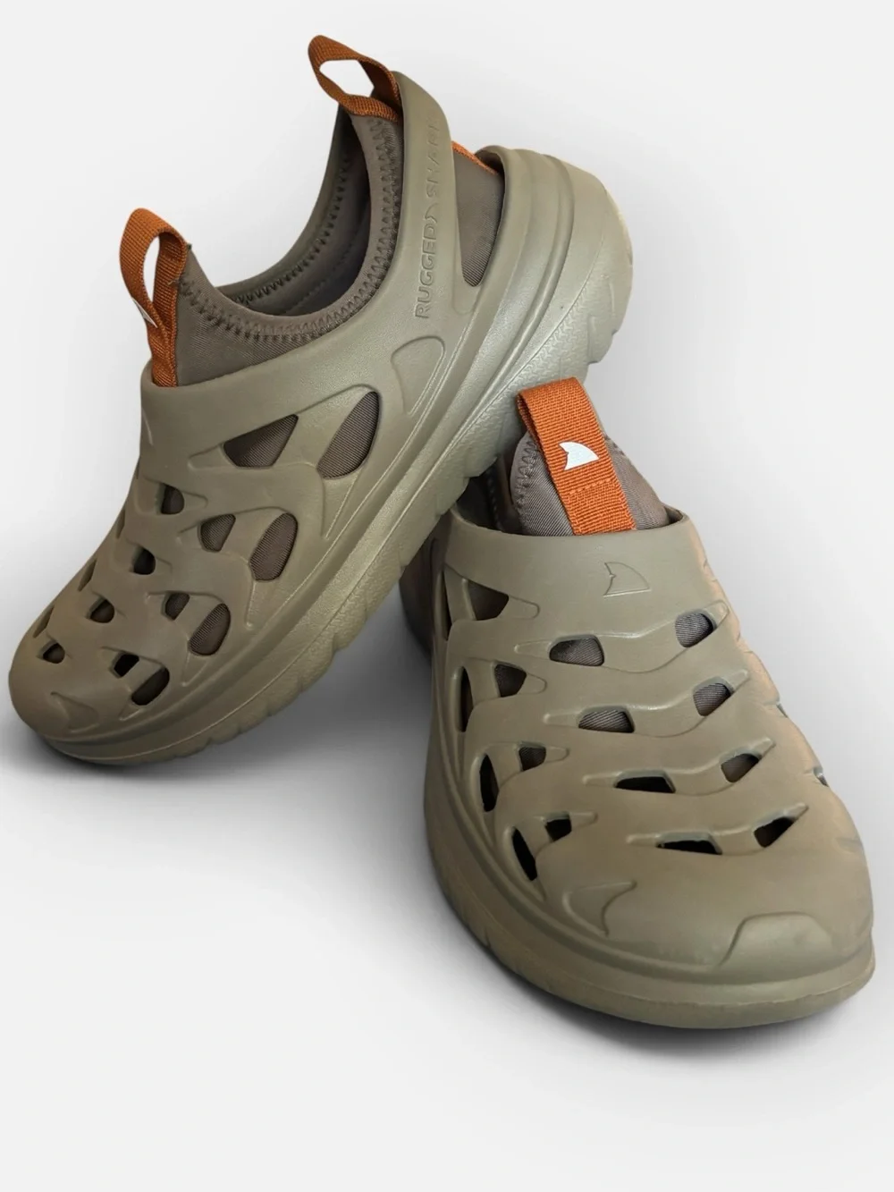 Rugged Shark Men’s Lined Water Clogs Shoes Size 8